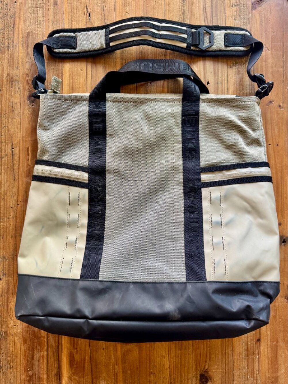 Timbuk2 Tech Tote in Black/Pebble with Extra Universal Strap for Crossbody Carry